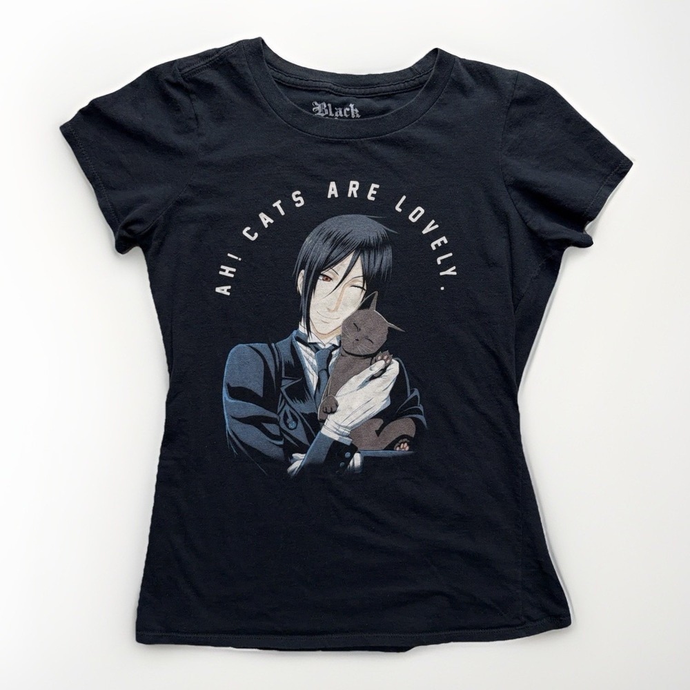 Funimation Black Butler Sebastian Anime T Shirt XS Black Cats Are Lovely Tee